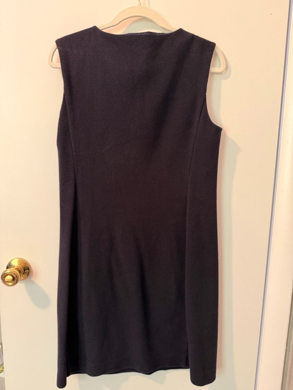 Tory Burch Navy Sleeveless Shift Dress with Gold Buttons - Picture 2 of 9
